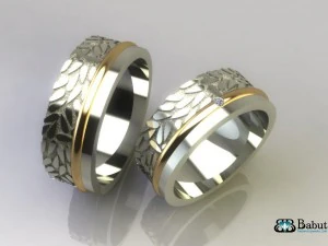 rings wedding 2 rings 3D Model