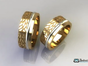 rings wedding 2 rings 3D Model