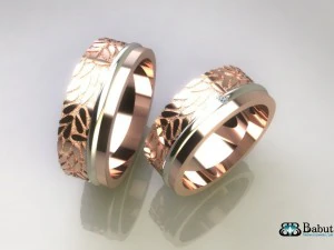 rings wedding 2 rings 3D Model