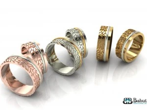 rings wedding 2 rings 3D Model