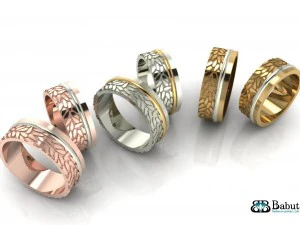 rings wedding 2 rings 3D Model