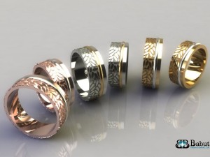 rings wedding 2 rings Modèle 3D