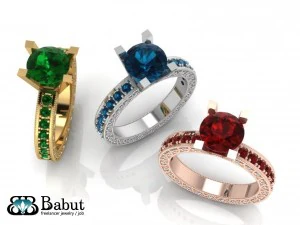 anello di diamanti Modello 3D