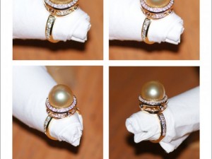 ring with pearl and diamond Model 3D