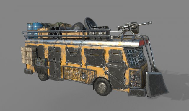 apocalypse bus 3D 모델 .c4d .max .obj .3ds .fbx .stl .blend 
