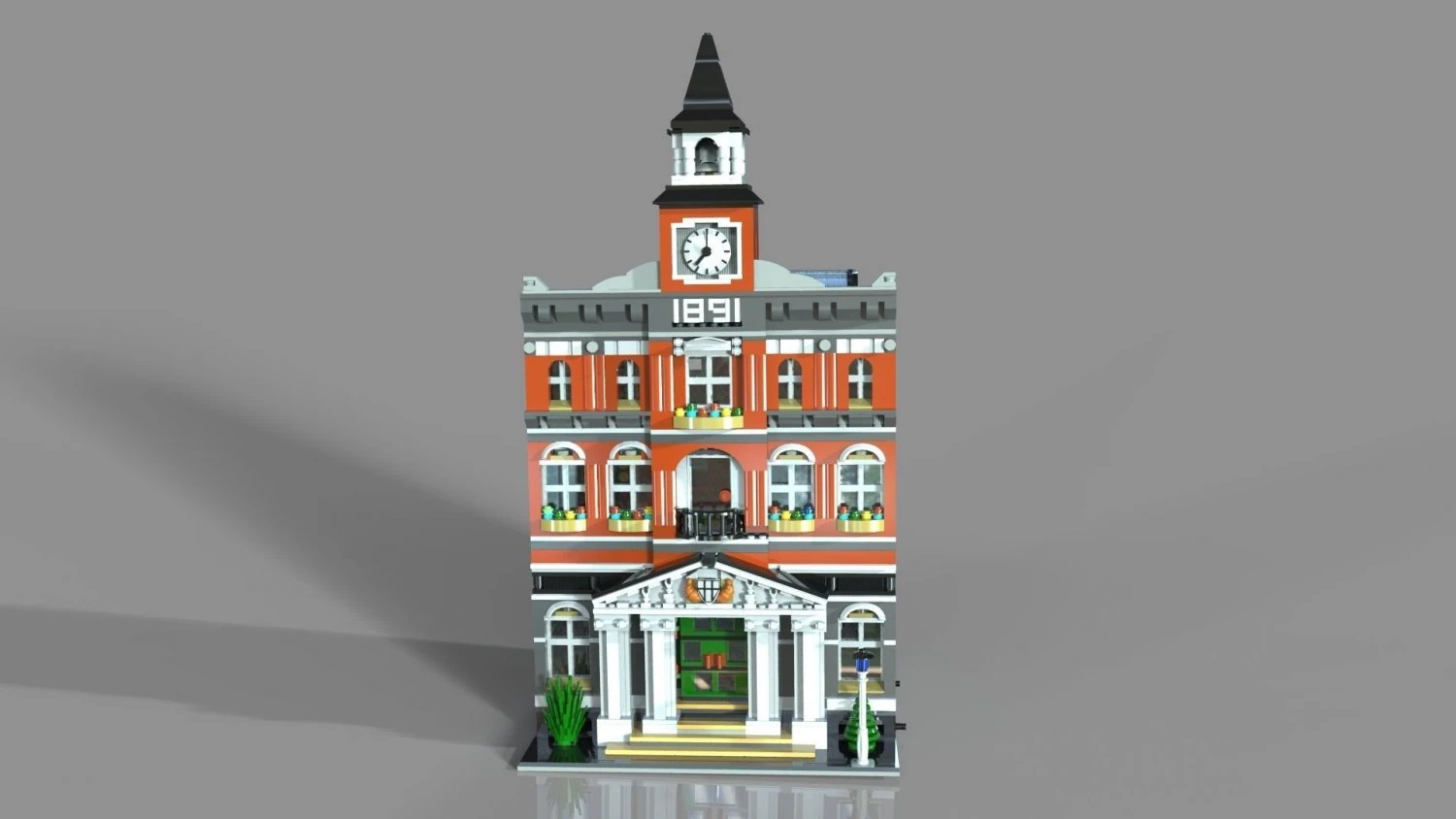 lego town hall 3D Model .c4d .max .obj .3ds .fbx .stl .blend 