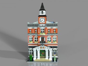 lego town hall Modèle 3D