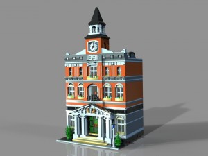 lego town hall Modello 3D