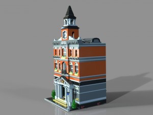 lego town hall Modello 3D