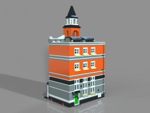 lego town hall Modello 3D