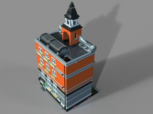 lego town hall Modello 3D