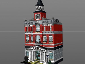 lego town hall Modello 3D