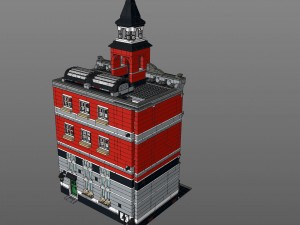 lego town hall Modello 3D