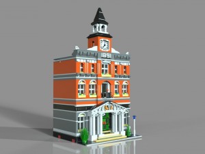 lego town hall Modello 3D