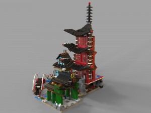 lego chinese temple 3Dモデル