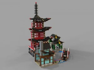 lego chinese temple 3D Model