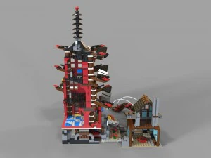 lego chinese temple 3D Model
