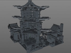 lego chinese temple 3Dモデル