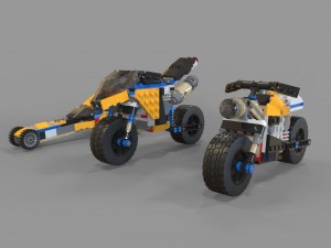 3D model Lego Motorcycle Army VR / AR / low-poly