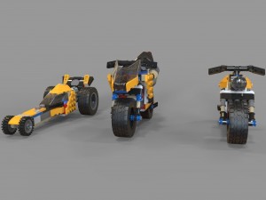 lego motorcycles pack 2 3D मॉडल