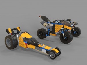 lego motorcycles pack 2 3D मॉडल