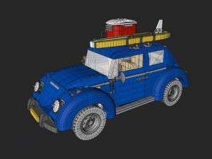 lego car volkswagen beetle Modèle 3D