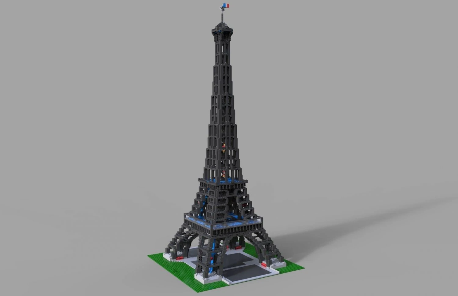lego tower eifel 3D Model .c4d .max .obj .3ds .fbx .stl .blend 