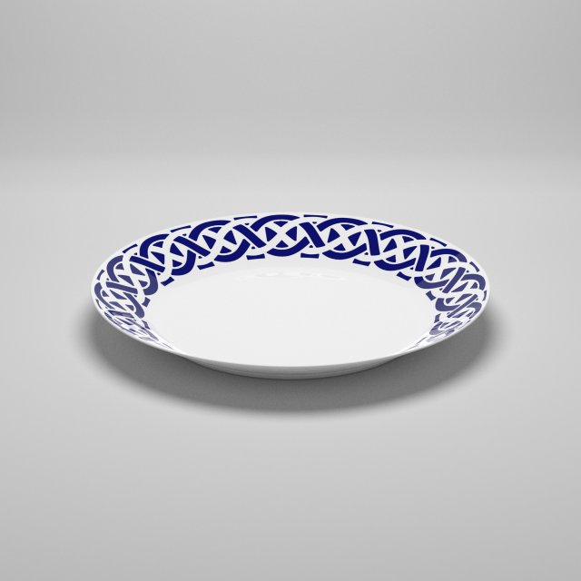 Framed flat plate by sargadelos 3D 模型 .c4d .max .obj .3ds .fbx .stl .blend 