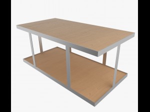 industrial square table long 3D Model