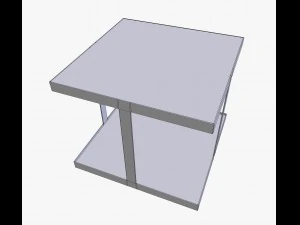 industrial square table 3D Model
