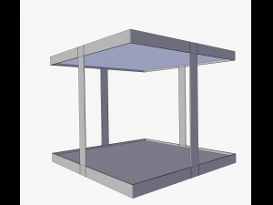 industrial square table 3D Модель