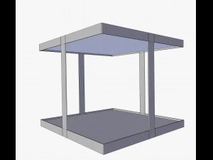 industrial square table 3D Model