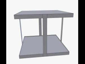 industrial square table 3D Model