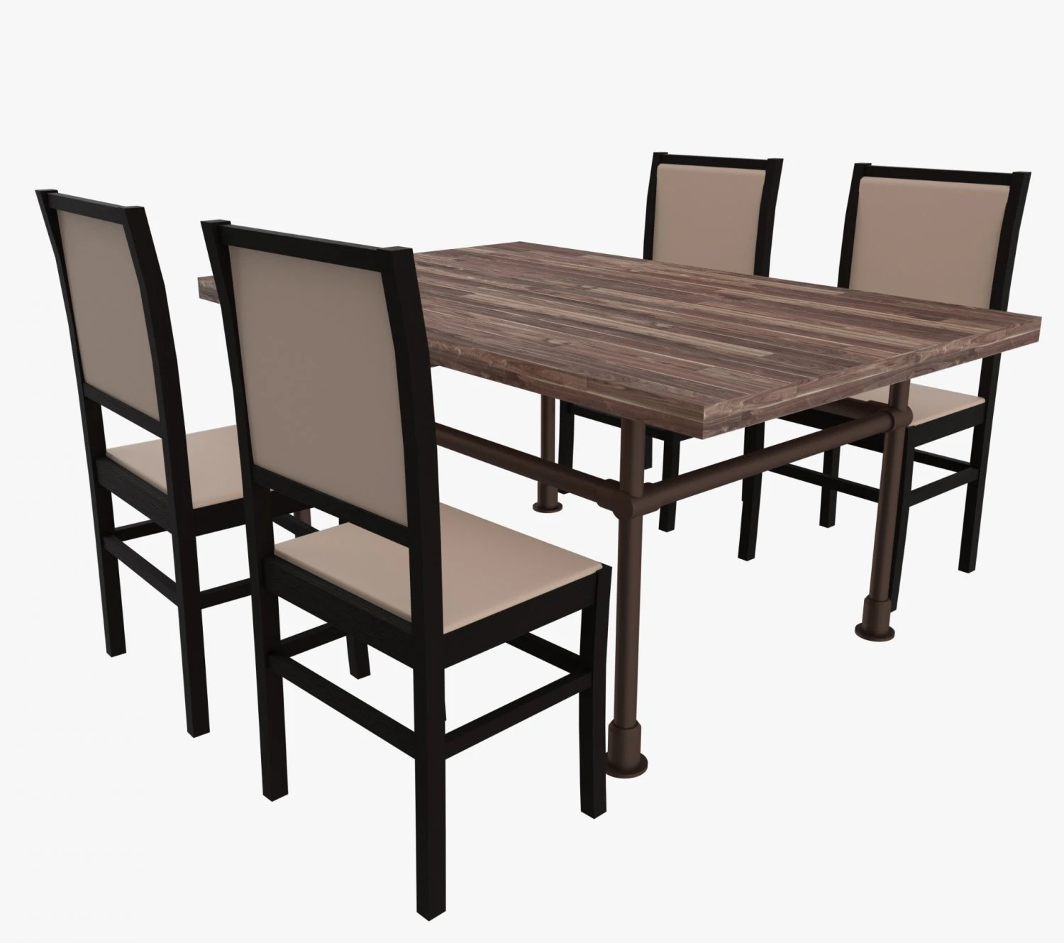chairs and table 3D Model .c4d .max .obj .3ds .fbx .stl .blend 