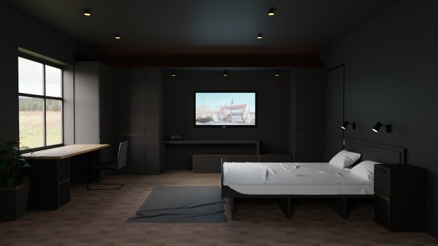 hotel room 3D Model .c4d .max .obj .3ds .fbx .stl .blend 