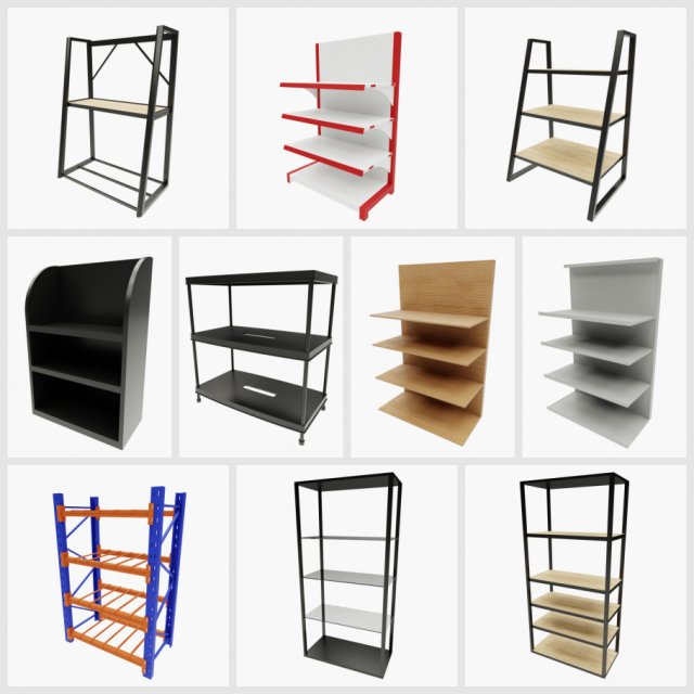 rack collection 3D Model .c4d .max .obj .3ds .fbx .stl .blend 