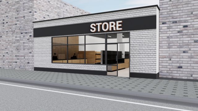 supermarket Modelo 3D .c4d .max .obj .3ds .fbx .stl .blend 