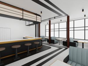 modern cafe Modèle 3D