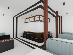 modernes Caf&eacute; 3D Modell