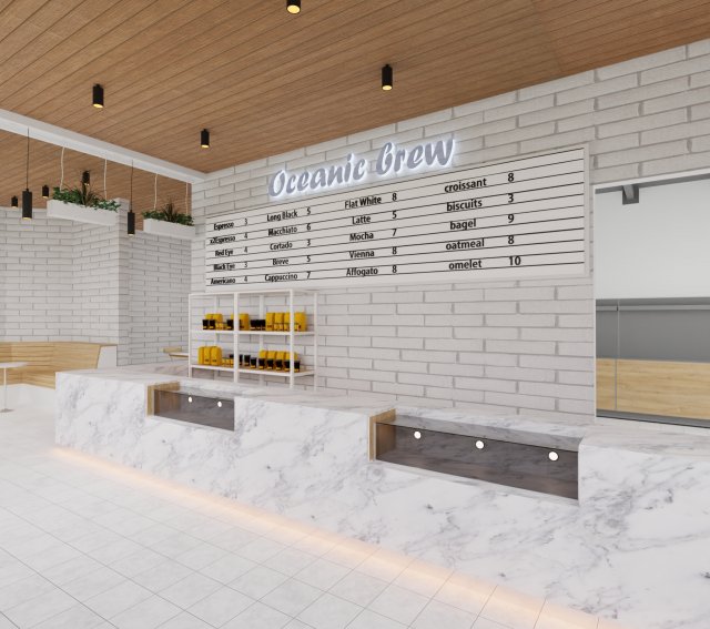 coffee shop Modelo 3D .c4d .max .obj .3ds .fbx .stl .blend