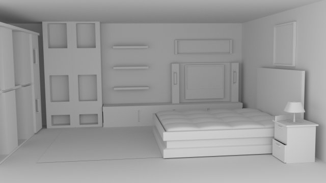 bed room 3D Model .c4d .max .obj .3ds .fbx .stl .blend