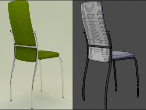 3 chairs set 3D 모델