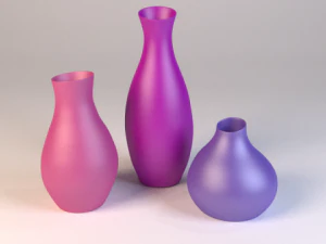 3 vases Modèle 3D