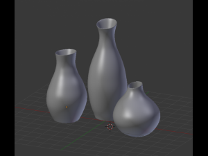 3 vases Modello 3D
