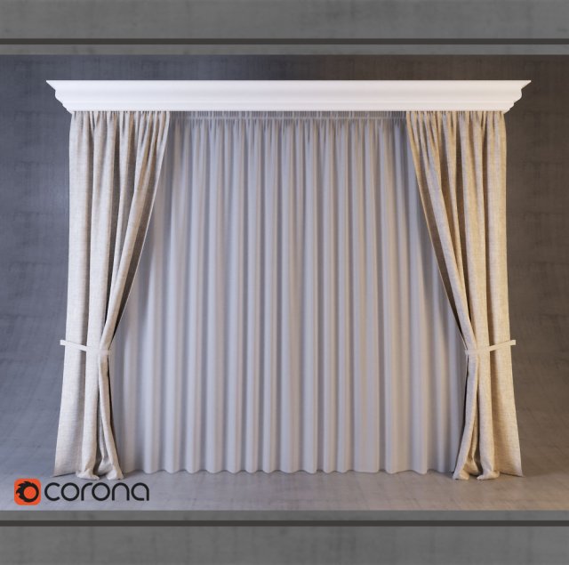 set of curtains 1 3D 模型 .c4d .max .obj .3ds .fbx .stl .blend 