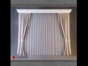 set of curtains 1 Modelo 3D