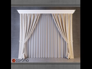 set of curtains 1 3D 模型
