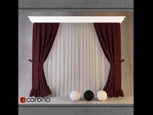 set of curtains 1 3D 模型