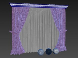 set of curtains 1 3D 模型