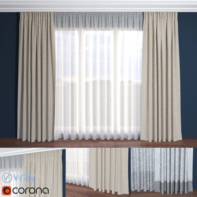 curtain contemporary Modèle 3D .c4d .max .obj .3ds .fbx .stl .blend 